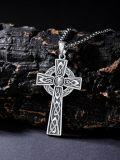 wholesale 925 Sterling Silver Celtic Knot Wolf Head Star of David Cross Pendant Necklace for Men Boys' Gift Ideas-0-1
