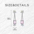 wholesale 925 Sterling Silver Emerald Birthstone Dangle Earrings for Women-0-3