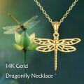 wholesale 14K Gold Dragonfly Heart Pendant Necklace Women's Gifts-0-5