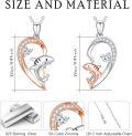 wholesale 925 Sterling Silver Shark Heart Mother Daughter Necklaces Set with Cubic Zirconia Pendants for Women Girls Gifts-0-3