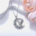 wholesale 925 Sterling Silver Abalone Shell Eagle Crescent Moon Pentagram Necklace-0-1