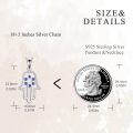 wholesale 925 Sterling Silver Hamsa Hand with Blue Sapphire and Cubic Zirconia Pendant Necklace for Women & Men-0-3