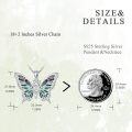 wholesale 925 Sterling Silver Butterfly Shell Inlay Pendant Necklace - Cute Jewelry for Women Animal Lovers-0-4