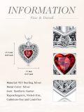 wholesale 925 Sterling Silver Heart Shaped Cremation Pendant Necklace with Red Crystal and Engraved Message Always in My Heart - Includes Funnel Kit & Chain-0-4