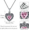 wholesale 925 Sterling Silver Heart Shaped Memorial Urn Necklace with Pink Crystal and Funnel Set for Ashes Keepsakes-0-4