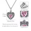 wholesale 925 Sterling Silver Heart Shaped Memorial Urn Necklaces Wholesale with Crystal and Funnel Set for Women/Men-0-4