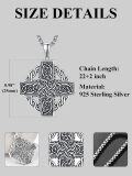 wholesale 925 Sterling Silver Celtic Knotwork Cross Crucifix Pendant Necklace for Men & Women-0-2