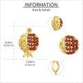 wholesale Gold 925 Sterling Silver Red Crystal Fruit Drop Earrings 3D Design Jewelry for Women Girls Gift Boxed-0-4