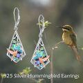 wholesale 925 Sterling Silver Hummingbird Abalone Shell Drop Dangle Leverback Earrings for Women Girls Gifts 3cm Long-0-5