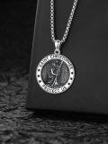 wholesale 925 Sterling Silver St Christopher Protect Us Medal Pendant Necklace s-0-2