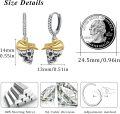 wholesale 925 Sterling Silver Skull with Hat Huggie Hoop Earrings for Women Men -0-2