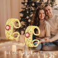 wholesale 14K Gold Celtic Knot Red Crystal Studs Non-Piercing Cartilage Hoop Earring for Women-0-2