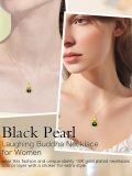 TOUPOP Sterling Silver Black Pearl Sunflower Infinity Pendant Necklace-0-3