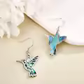 wholesale 925 Sterling Silver Abalone Shell Inlay Hummingbird Drop Earrings Wholesale for Women-0-2