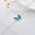 wholesale 14K Gold Chain with Blue Enamel Butterfly Charm Bracelet for Women - Animal Lovers' -0-1