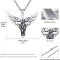 wholesale 925 Sterling Silver Angel Winged Cross St. Patrick Pendant Necklace Catholic  for Men Women Boys Girls-0-1