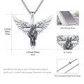 wholesale 925 Sterling Silver Angel Winged Cross St. Patrick Pendant Necklace Catholic  for Men Women Boys Girls-0-1