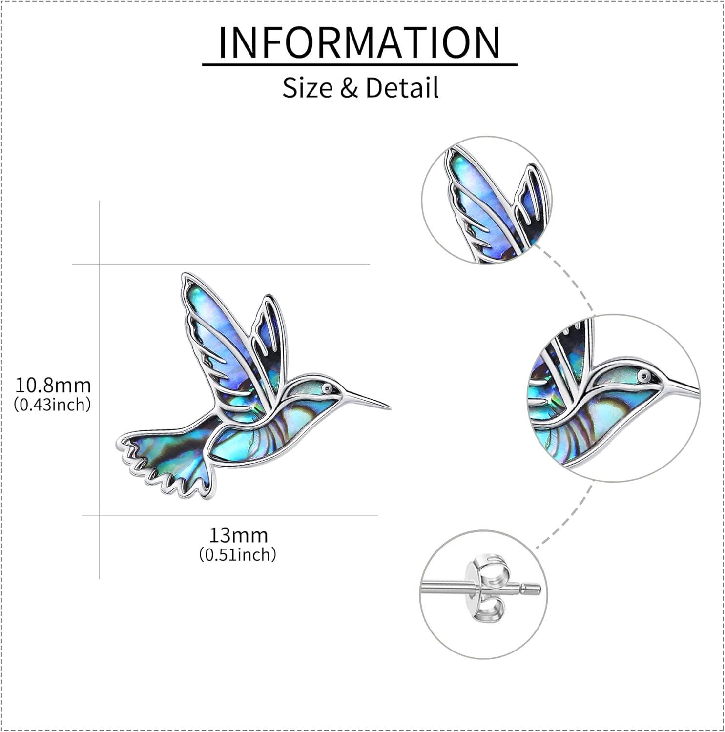 wholesale 925 Sterling Silver Abalone Shell Hummingbird & Flowers Adjustable Open Ring for Women Girls Gifts Jewelry Accessories-0-4