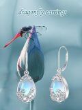 wholesale 925 Sterling Silver Opal And Dragonfly Drop Earrings Wholesale With Leverback Closure-0-1
