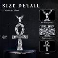 wholesale 925 Sterling Silver Ankh Cross Pendant Necklace  - Ancient Egypt Symbol Charm Jewelry for Men Women Gifts-0-5