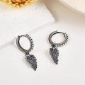 wholesale Sterling Silver Gold Rose Gold Black Angel Wing Dangle Earrings for Women-0-7