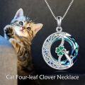 wholesale 925 Sterling Silver Clover & Cat Pendant Necklaces for Women Gifts-0-5
