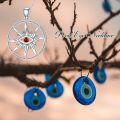 wholesale 925 Sterling Silver Red CZ Evil Eye Pendant Necklace for Women Girls  45cm Chain Length-0-4