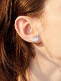 wholesale 925 Sterling Silver 925 White Opal Seal Stud Earrings for Women - Adorable Hypoallergenic s-0-1