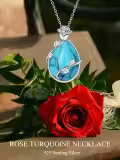 wholesale 925 Sterling Silver Blue Turquoise & Black Onyx Infinity Rose Pendant Necklace for Women Gemstone s-0-2