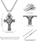 wholesale 925 Sterling Silver &  Antlered Deer Head Cross Pendant Necklace-0-3