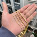 wholesale Sterling Silver Genuine Gold Plated Cable Chain Necklace for Men Women-0-16