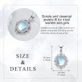 wholesale 925 Sterling Silver Blue Moonstone Oval Pendant Necklace for Women Minimalist s-0-3