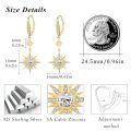 wholesale 925 Sterling Silver Gold-Plated Moonstone & Opal Starburst Leverback Drop Earrings-0-52