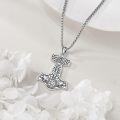 wholesale 925 Sterling Silver Thor's Hammer Necklace – Norse Mjolnir Pendant for Women & Men, Nickel-Free, Lead-Free, Hypoallergenic-0-4