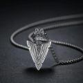 wholesale 925 Sterling Silver Turquoise Inlay Triangle Norse Symbol Mens Pendant Necklace-0-2