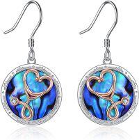 wholesale 925 Sterling Silver Round Abalone Shell Stethoscope Dangle Earrings for Nurses - Medical  Ideas-Multi