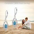 wholesale 925 Sterling Silver Teardrop Turquoise Drop Earrings for Women-0-1
