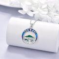 wholesale 925 Sterling Silver Enamel Mushroom & Crescent Moon Pendant Necklace s for Women and Girls-0-2