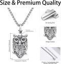 wholesale 925 Sterling Silver Owl Cremation Urn Keepsake Pendant Necklace  with Funnel and Fill Tool for Ashes -0-5