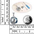wholesale 925 Sterling Silver Blue Moonstone Howling Wolf Celtic Knot Pendant Necklace for Women and Men-0-3
