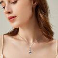 wholesale 925 Sterling Silver Abalone Shell Cubic Zirconia-Shaped Horse Pendant Necklaces for Women's Gifts-0-3
