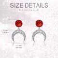 wholesale 925 Sterling Silver Blue Lapis Lazuli and Red Agate Celtic Knot Moon Drop Earrings for Women - Boho s-0-11