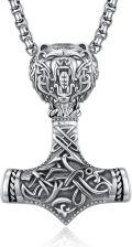 wholesale 925 Sterling Silver Viking Thor's Hammer Mjolnir Pendant Necklace w/ 3+2 Rolo Chains for Men-0-0
