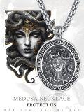 wholesale 925 Sterling Silver Medusa Head Greek Key Design Pendant with 24 Rolo Chain-0-5