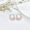 wholesale S925 Sterling Silver Rose Gold Sleeping Chihuahua Dog Earrings for Women Girls - Minimalist Style Lightweight Comfort Fit Non-Tarnish Gift Ideas-0-3