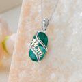 wholesale 925 Sterling Silver Mom Moss Agate Pendant Necklace Two Tone Rose Gold-0-28