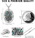 wholesale 925 Sterling Silver St Michael Archangel Prayer Medal Necklace Pendant with Abalone Shell Inlay and Cross Design for Men Women  48cm Chain Length-0-4