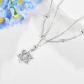 wholesale 925 Sterling Silver Cross & Star of David Layered Pendant Necklace for Women Girls Gifts-0-2