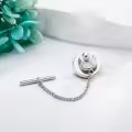 wholesale 925 Sterling Silver Black Onyx Round Tie Clips Freemason Norse  for Men-0-3