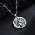 wholesale 925 Sterling Silver Saint Michael Protect Us Cross Angel Wings Pendant Necklace for Men Women Catholic  48cm Chain Length-0-4